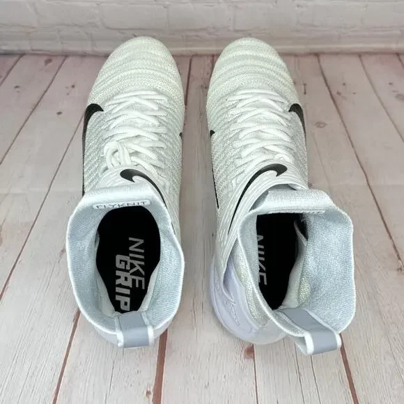 Nike Alpha Menace Elite 2 Flyknit White Football Cleats Mens Size 11 CI1530-100 - Picture 8 of 11